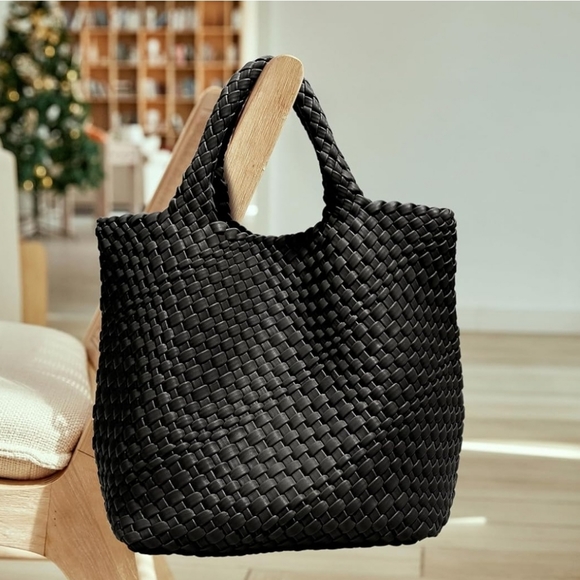 *NEW* Vegan Leather Handmade Woven Tote - Picture 1 of 7